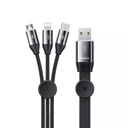 Baseus Car Co-Sharing 3-in-1 Cable 3.5A 1m Black (CAMLT-FX01)