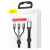 Baseus Car Co-Sharing 3-in-1 Cable 3.5A 1m Black (CAMLT-FX01)