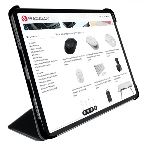 Чехол-книжка (полиуретановый) Apple iPad 12.9" 2020/2018 Macally Smart Folio Black (BSTANDPRO4L-B)