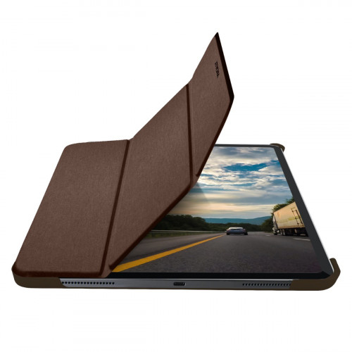 Чехол-книжка (полиуретановый) Apple iPad 12.9" 2020/2018 Macally Smart Folio Brown (BSTANDPRO4L-BR)