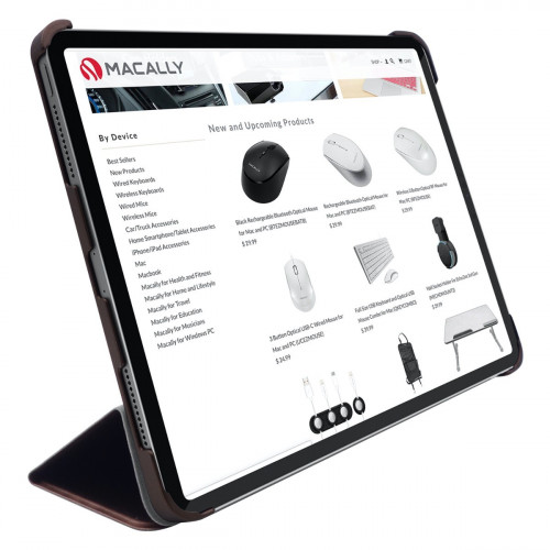 Чехол-книжка (полиуретановый) Apple iPad 12.9" 2020/2018 Macally Smart Folio Brown (BSTANDPRO4L-BR)