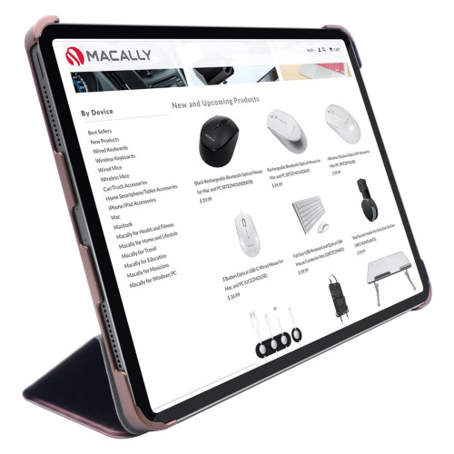 Чехол-книжка (полиуретановый) Apple iPad 12.9" 2020/2018 Macally Smart Folio Rose Gold (BSTANDPRO4L-RS)