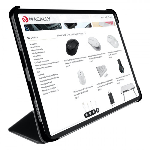 Чехол-книжка (полиуретановый) Apple iPad 11" 2020/2018 Macally Smart Folio Black (BSTANDPRO4S-B)
