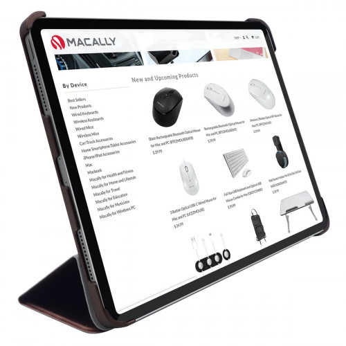 Чехол-книжка (полиуретановый) Apple iPad 11" 2020/2018 Macally Smart Folio Brown (BSTANDPRO4S-BR)