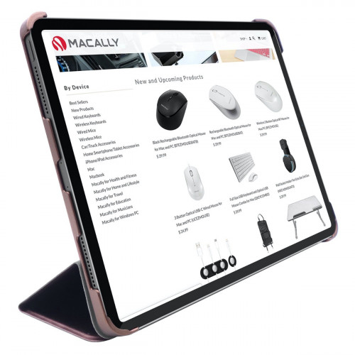 Чехол-книжка (полиуретановый) Apple iPad 11" 2020/2018 Macally Smart Folio Rose Gold (BSTANDPRO4S-RS)
