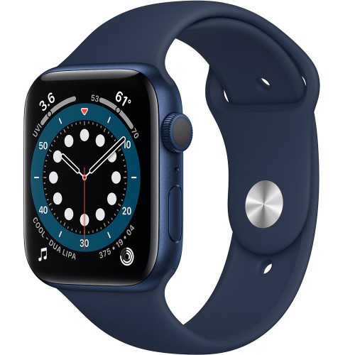 Apple Watch Series 6 GPS 44mm Blue Aluminum Case with Deep Navy Sport Band (M00J3)