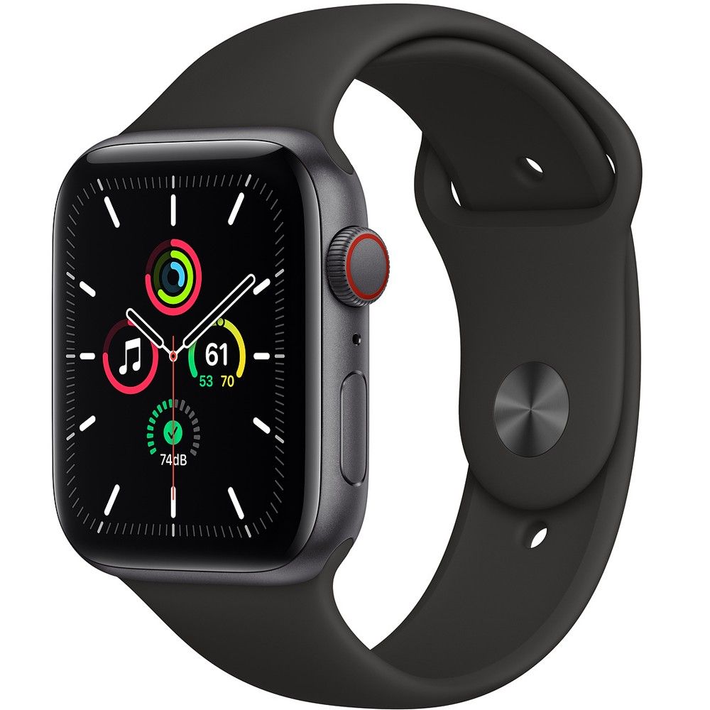 Apple Watch SE GPS Cellular 44mm Space Gray Aluminum Case with Black Sport Band MYER2 MYF02 MR.FIX