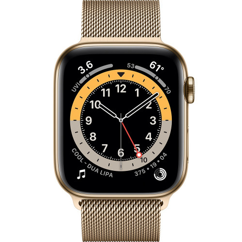 Apple Watch Series 6 GPS + Cellular 40mm Gold Stainless Steel Case with Gold Milanese Loop (M02X3, M06W3)