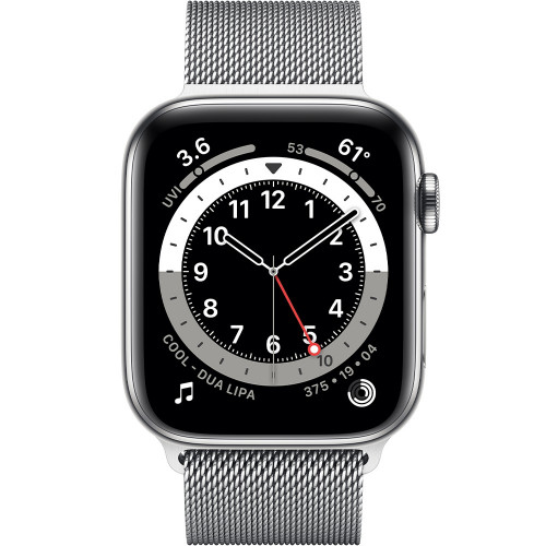 Apple Watch Series 6 GPS + Cellular 40mm Silver Stainless Steel Case with Milanese Loop (M02V3, M06U3)