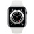 Apple Watch Series 6 GPS + Cellular 40mm Silver Stainless Steel Case with White Sport Band (M02U3, M06T3)