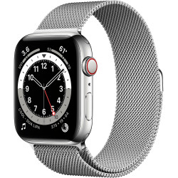 Apple Watch Series 6 GPS + Cellular 44mm Silver Stainless Steel Case with Milanese Loop (M07M3, M09E3)