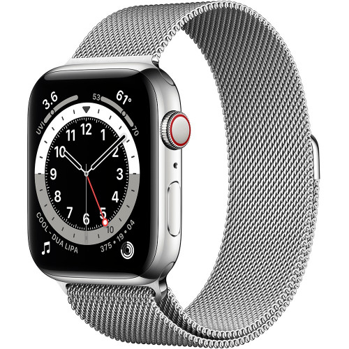 Apple Watch Series 6 GPS + Cellular 44mm Silver Stainless Steel Case with Milanese Loop (M07M3, M09E3)