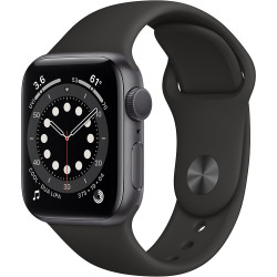 Apple Watch Series 6 GPS 40mm Space Gray Aluminum Case with Black Sport Band (MG133)