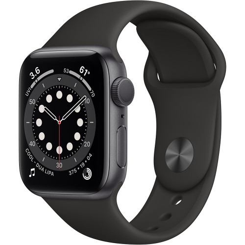 Apple Watch Series 6 GPS 40mm Space Gray Aluminum Case with Black Sport Band (MG133)
