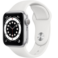 Apple Watch Series 6 GPS 40mm Silver Aluminum Case with White Sport Band (MG283)