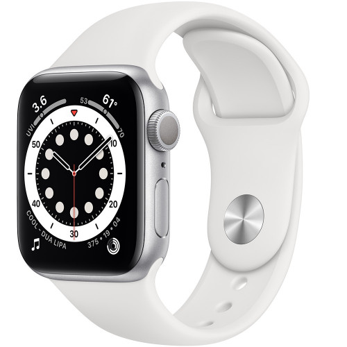 Apple Watch Series 6 GPS 40mm Silver Aluminum Case with White Sport Band (MG283)