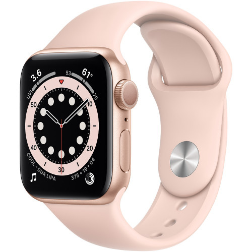Apple Watch Series 6 GPS 40mm Gold Aluminum Case with Pink Sand Sport Band (MG123)
