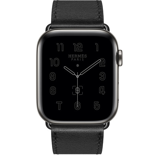 Apple Watch Hermes Series 6 GPS + Cellular 44mm Space Black Stainless Steel Case with Noir Single Tour (MG333)