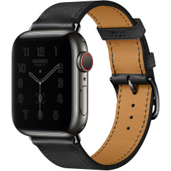 Apple Watch Hermes Series 6 GPS + Cellular 40mm Space Black Stainless Steel Case with Noir Single Tour (MG313)