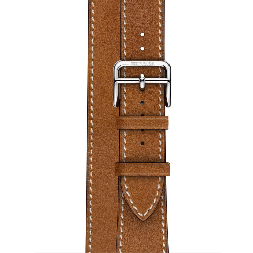 Apple Watch Hermes Series 6 GPS + Cellular 40mm Silver Stainless Steel Case with Fauve Barénia Double Tour (MG2X3)