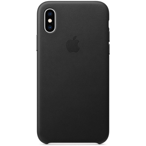 Чехол-накладка (кожаный) для iPhone XS Leather Case High Copy Black