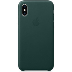 Чохол-накладка (шкіряний) для iPhone XS Leather Case High Copy Forest Green