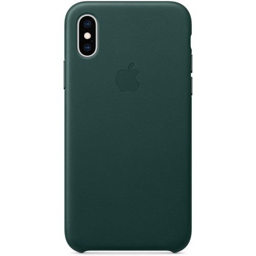 Чехол-накладка (кожаный) для iPhone XS Leather Case High Copy Forest Green