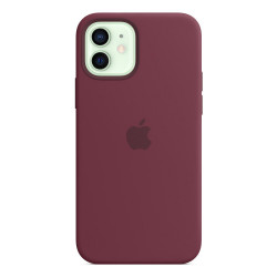 Чохол-накладка (силіконовий) Apple iPhone 12/12 Pro Silicone Case with MagSafe Plum (MHL23)