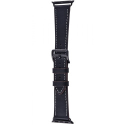 Ремінець Watch 38/40mm Hermes Leather Band High Copy Black