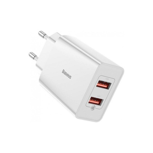 Baseus 18W Speed Mini QC Dual U Quick Charger White (CCFS-V02)
