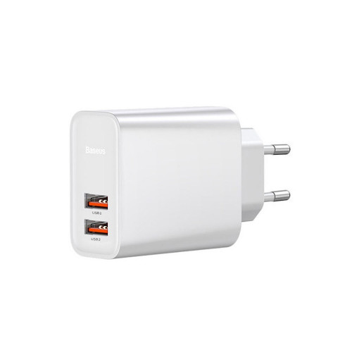 Baseus 30W Speed Dual QC3.0 Quick Charger White (CCFS-E02)
