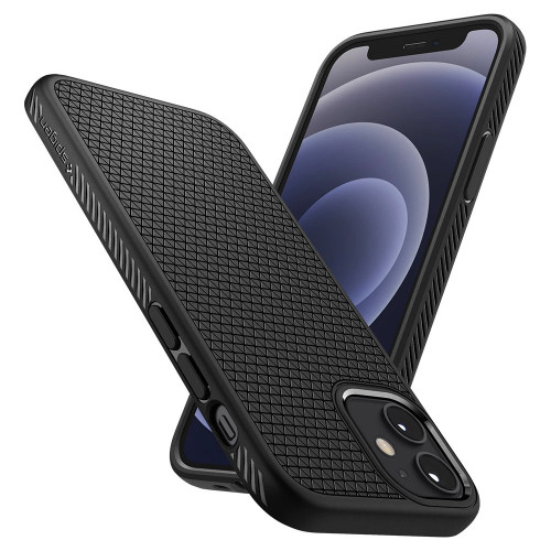 Чехол-накладка (силиконовый) Apple iPhone 12 mini Spigen Liquid Air Matte Black (ACS01744)