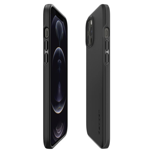 Чехол-накладка (силиконовый) Apple iPhone 12 Pro Max Spigen Thin Fit Black (ACS01612)