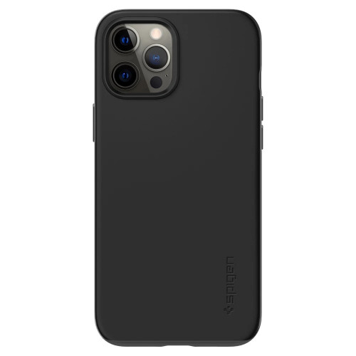 Чехол-накладка (силиконовый) Apple iPhone 12 Pro Max Spigen Thin Fit Black (ACS01612)