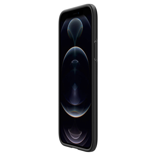 Чехол-накладка (силиконовый) Apple iPhone 12/12 Pro Spigen Thin Fit Black (ACS01696)
