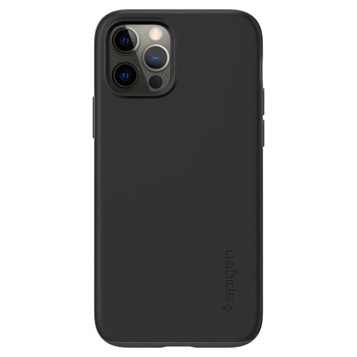 Чехол-накладка (силиконовый) Apple iPhone 12/12 Pro Spigen Thin Fit Black (ACS01696)