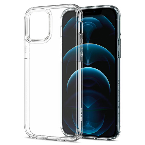 Чехол-накладка (силиконовый) Apple iPhone 12/12 Pro Spigen Ultra Hybrid Crystal Clear (ACS01702)