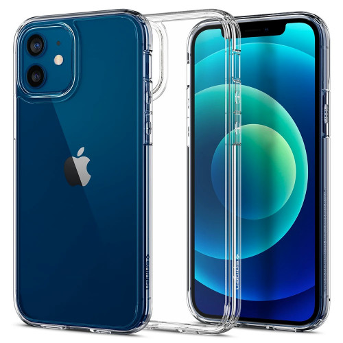 Чехол-накладка (силиконовый) Apple iPhone 12/12 Pro Spigen Ultra Hybrid Crystal Clear (ACS01702)