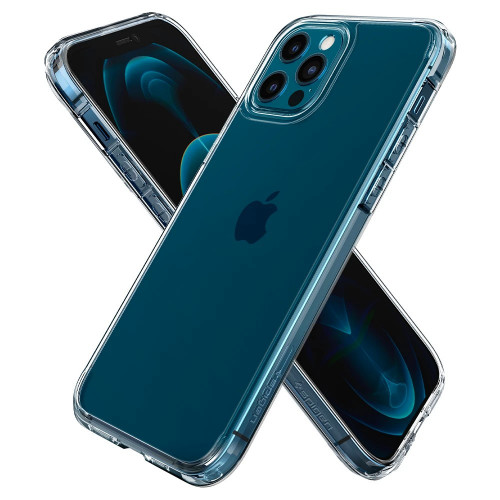 Чехол-накладка (силиконовый) Apple iPhone 12/12 Pro Spigen Ultra Hybrid Crystal Clear (ACS01702)