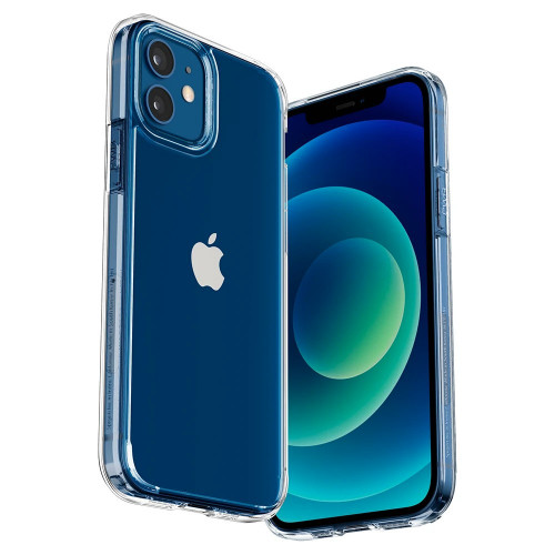Чехол-накладка (силиконовый) Apple iPhone 12/12 Pro Spigen Ultra Hybrid Crystal Clear (ACS01702)
