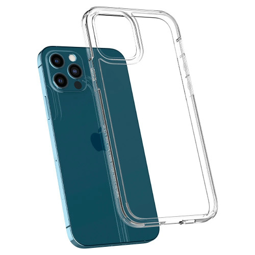 Чехол-накладка (силиконовый) Apple iPhone 12/12 Pro Spigen Ultra Hybrid Crystal Clear (ACS01702)