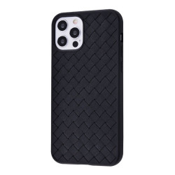 Чохол-накладка (силіконовий) Apple iPhone 12/12 Pro Weaving Case Black