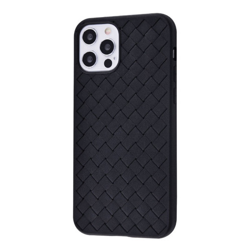 Чохол-накладка (силіконовий) Apple iPhone 12/12 Pro Weaving Case Black