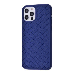 Чохол-накладка (силіконовий) Apple iPhone 12/12 Pro Weaving Case Blue