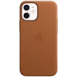 Чохол-накладка (шкіряний) Apple iPhone 12/12 Pro Leather Case with MagSafe Saddle Brown (MHKF3)