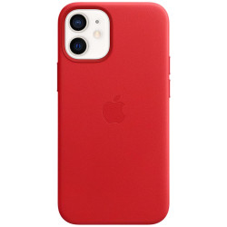 Чохол-накладка (шкіряний) Apple iPhone 12/12 Pro Leather Case with MagSafe (PRODUCT)RED (MHKD3)
