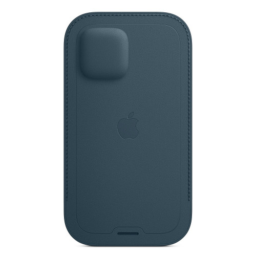 Чехол-карман (кожаный) Apple iPhone 12/12 Pro Leather Sleeve with MagSafe Baltic Blue (MHYD3)