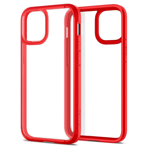 Чехол-накладка (силиконовый) Apple iPhone 12 mini Spigen Ultra Hybrid Red (ACS01747)