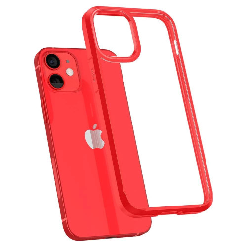 Чехол-накладка (силиконовый) Apple iPhone 12 mini Spigen Ultra Hybrid Red (ACS01747)