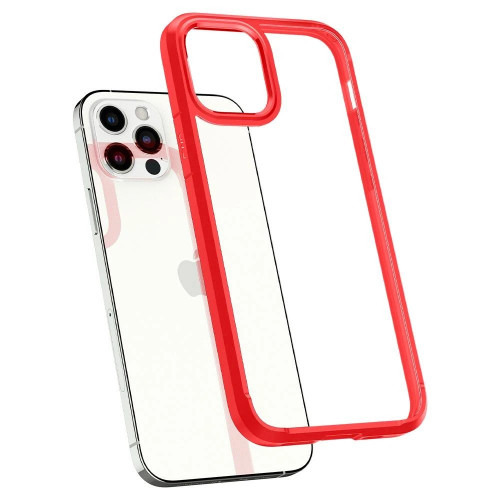 Чехол-накладка (силиконовый) Apple iPhone 12/12 Pro Spigen Ultra Hybrid Red (ACS01704)